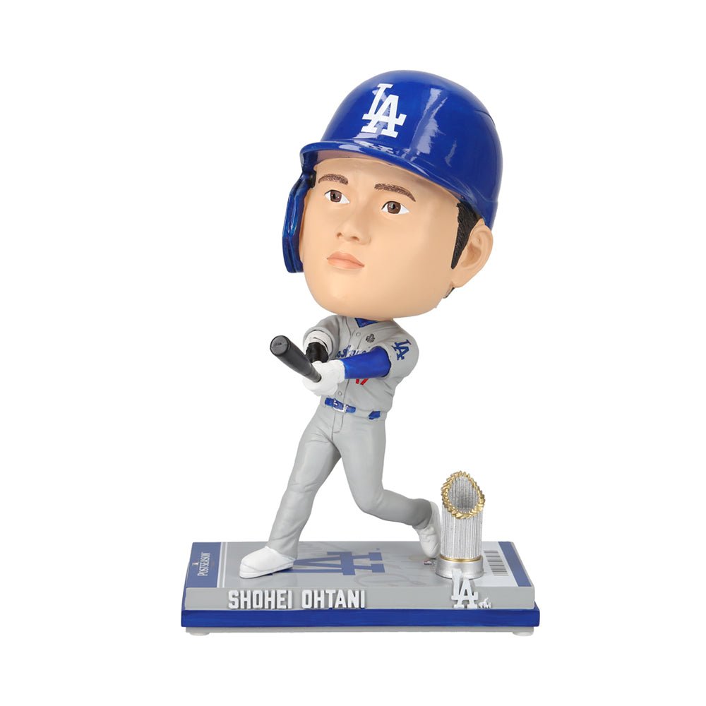 SHOHEI OHTANI - 初ワールドシリーズ制覇ボブルヘッド 世界限定7000体ビッグヘッドモデル トロフィー&チケット台座付 / MLB公式